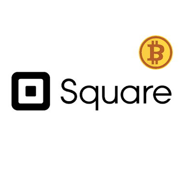 Square logo with bitcoin